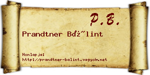 Prandtner Bálint névjegykártya